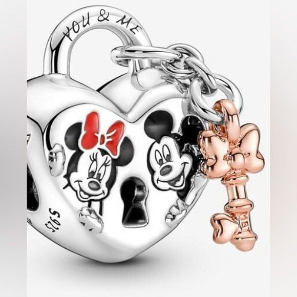 Disney Jewelry - NEW SALE Disney Mickey Mouse & Minnie Mouse Padlock Charm
